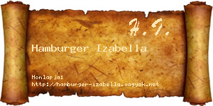 Hamburger Izabella névjegykártya